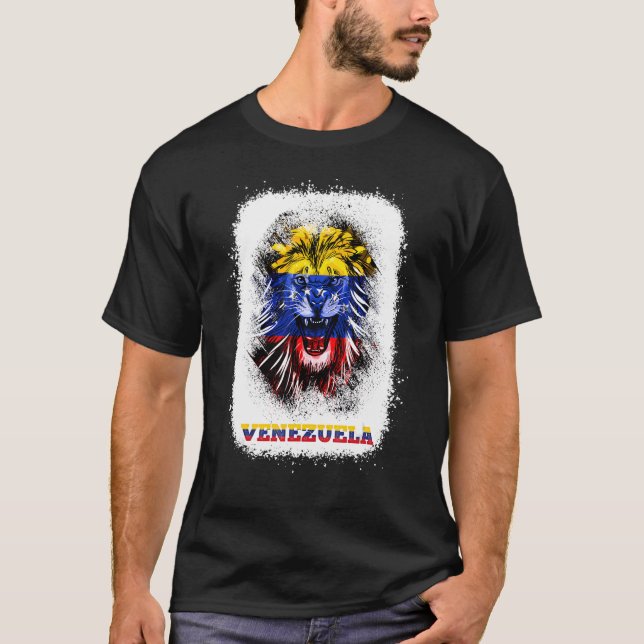T-shirt Venezuela Flag With Lion Face Venezuelan Pride Des (Devant)