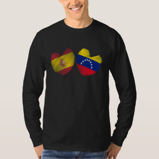T-shirt Venezuela Spain Heart Spanish Flag Venezuelan Flag