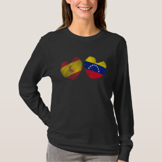 T-shirt Venezuela Spain Heart Spanish Flag Venezuelan Flag