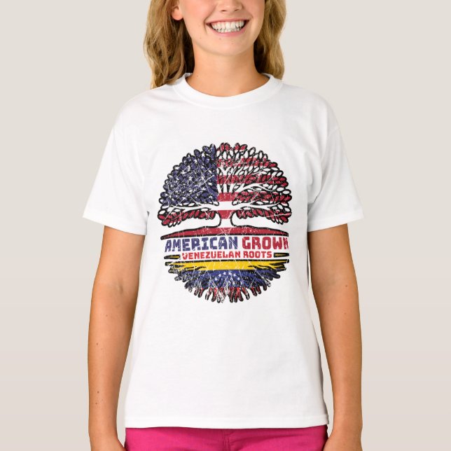 T-shirt Venezuela Vénézuélien États-Unis États-Unis (Devant)