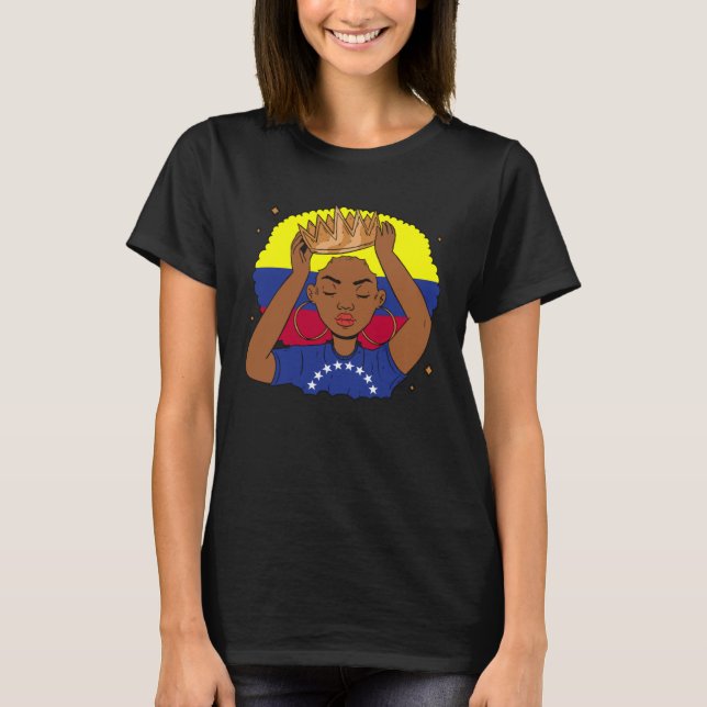 T-shirt Venezuelan Afro Hair Latina Venezuela Girl (Devant)