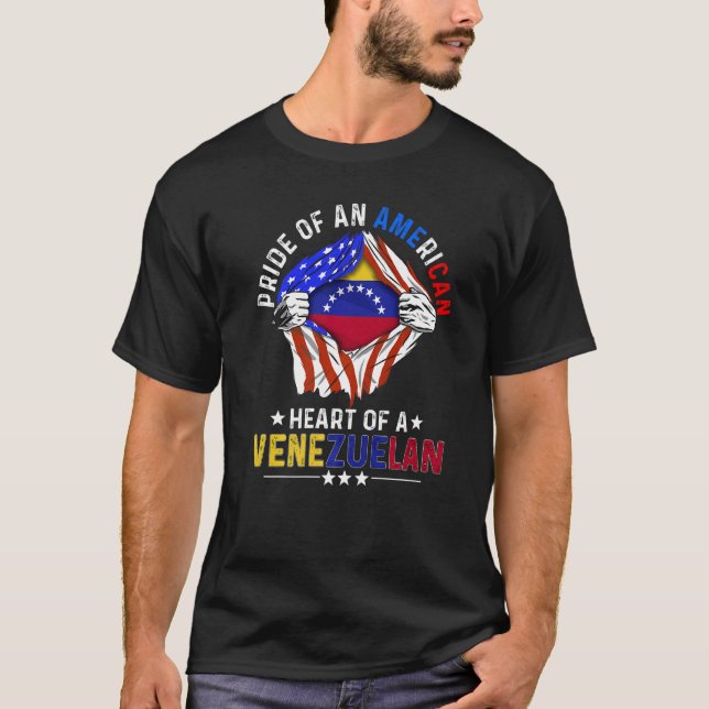 T-shirt Vénézuélienne Américaine Fierté Étrangère Vénézuél (Devant)