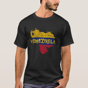 T-shirt Vénézuélienne Carte et Drapeau Souvenir - Vène en