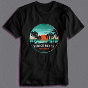 T-shirt Venice Beach California Retro Sunset Souvenirs 60s