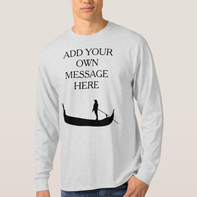 T-shirt Venice Gondola Silhouette Message personnalisé (Devant)