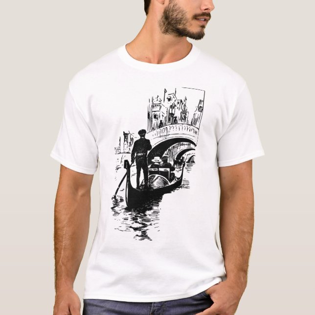 T-shirt Venise Gondole avec Pont (Devant)
