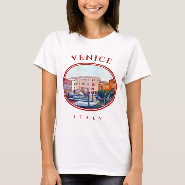 T-shirt Venise, Italie - Bateaux en Dorsoduro (Devant)