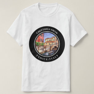 T-shirt Venise Italie Stylo et laver aquarelle peinture