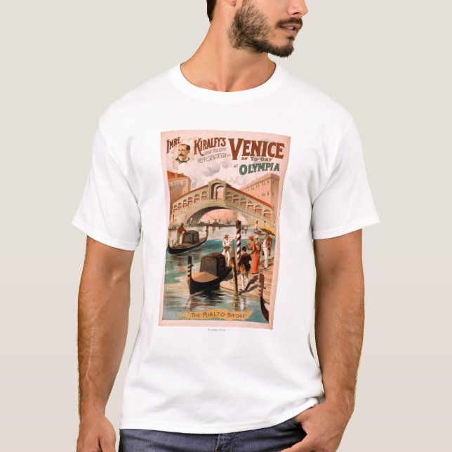 T-shirt Venise, jeune mariée de la mer aux gondoles 2 (Devant)
