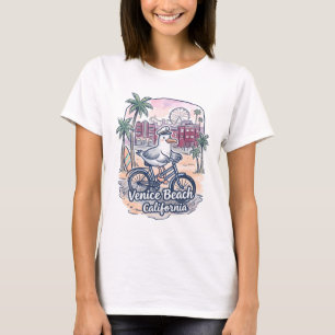 T-shirt Venise Plage Californie Cyclisme Pélican Mignon