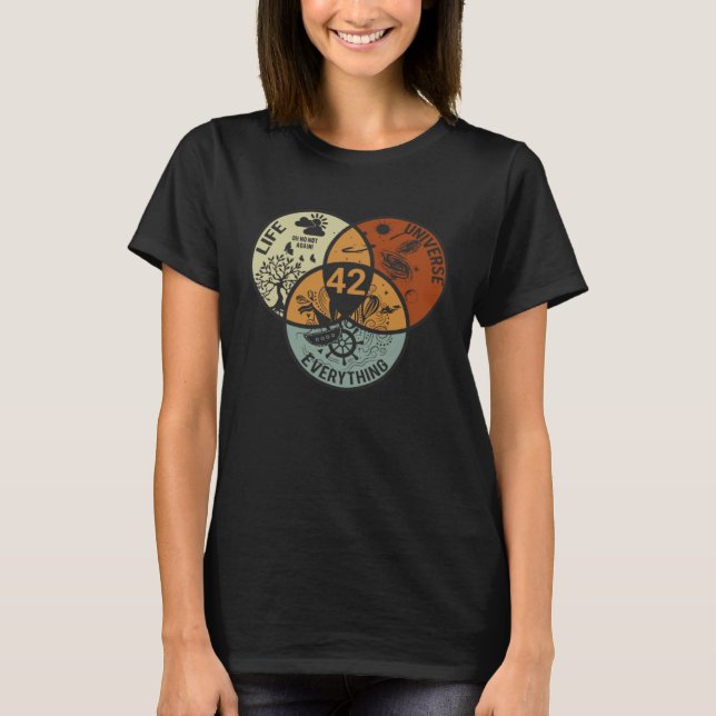 T-shirt Venn Diagram Life The Universe And Everything 42 L (Devant)