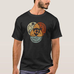 T-shirt Vénn Diagramme Vie L'Univers Et Tout 42