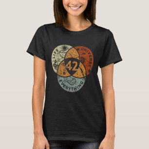 T-shirt Vénn Diagramme Vie L'Univers Et Tout 42