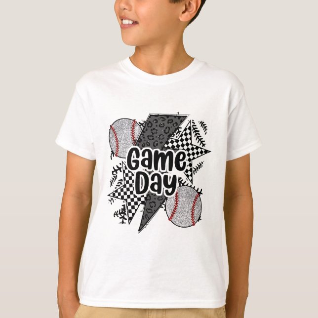 T-shirt Vente Rétro Jeu Jour Damier Léopard Vente Maman Mo (Devant)