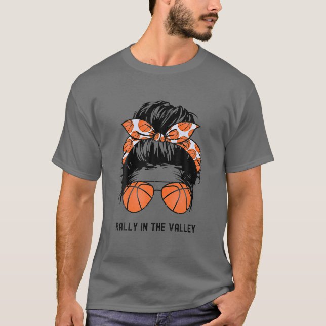 T-shirt Ventilateur de basket Messy Bun Maman Mama Basketb (Devant)