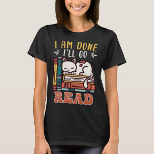 T-shirt Ventilateur de chat Bookworm Lecteur de livre Amis