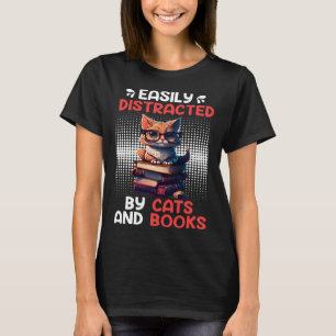 T-shirt Ventilateur de chat Bookworm Lecteur de livre Amis