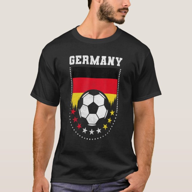 T-shirt Ventilateur de football drapeau allemand (Devant)