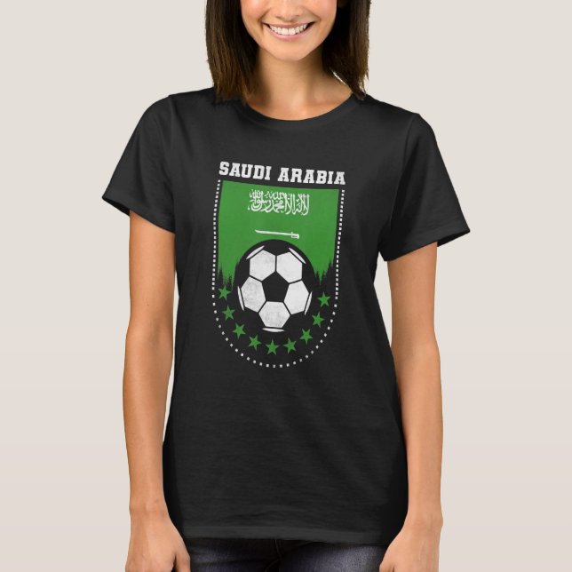 T-shirt Ventilateur de football du drapeau saoudien (Devant)