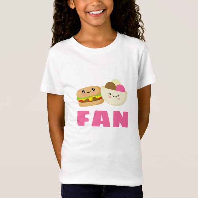 T-Shirt Ventilateur de hamburger et crème glacée (Devant)