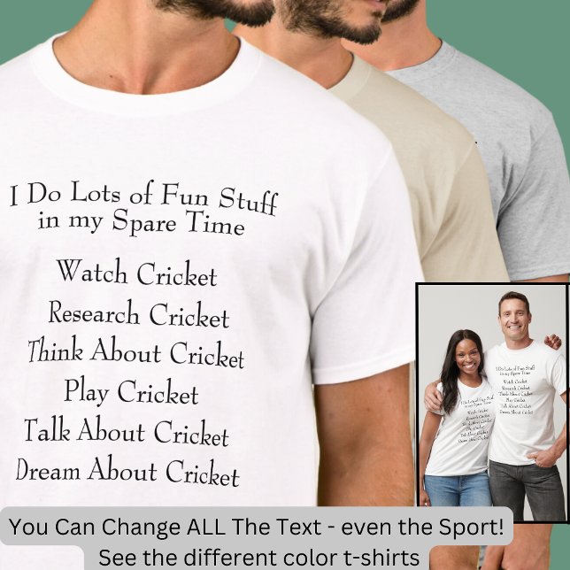 T-shirt Ventilateur de joueurs de cricket, ce que je fais  (Créateur téléchargé)