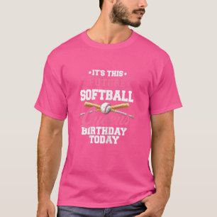 T-shirt Ventilateur de softball Anniversaire Graphisme Fem