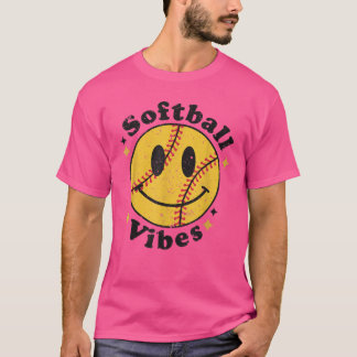 T-shirt Ventilateur de softball Smiling Costume visage Hap