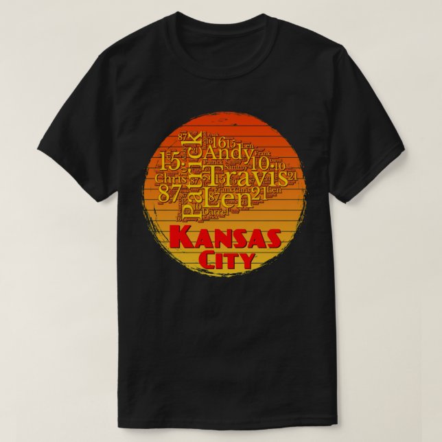 T-shirt Ventilateur en chef de Kansas City Lover Retro Sun (Design devant)