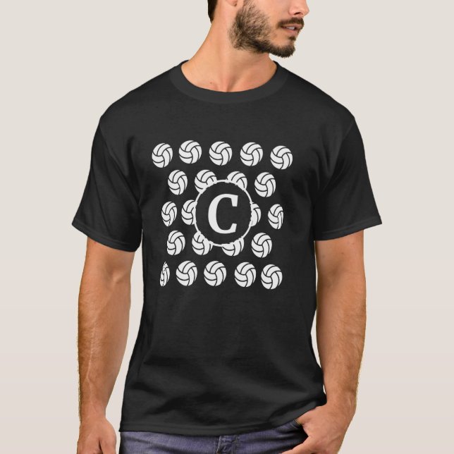T-shirt ventilateurs monogramme initial blanc lettre migno (Devant)