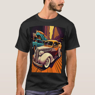 T-shirt Ventilateurs Rétro Automobile Classique Voiture Po