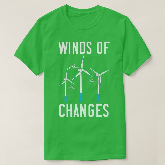T-shirt Vents De Changement Énergie Renouvelable Windtech  (Design devant)
