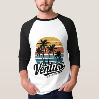 T-shirt Ventura California - coucher de soleil rétro vinta