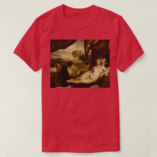 T-shirt Vénus et le Lute Player par Titien (Design devant)
