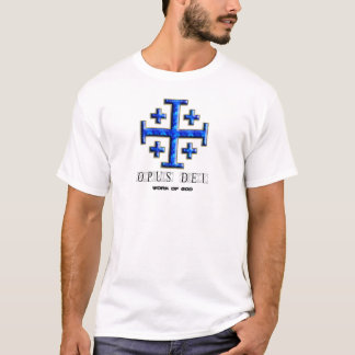 T-shirt Ver 4 - Croix de Jérusalem - opus Dei - dos clair