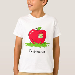 T-shirt Ver à Apple rouge avec le nom