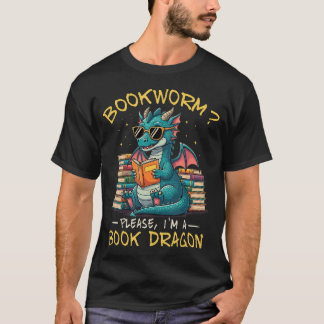 T-shirt Ver bibliophile JE SUIS UN DRAGON DE LIVRE Lecture