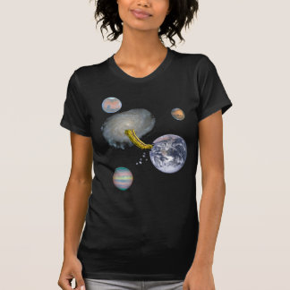 T-shirt Ver de l'espace mangeant la terre