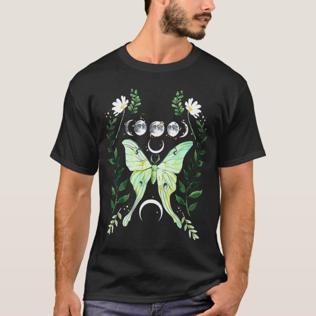 T-shirt Ver de lune vert sorcellerie Académie sombre Lune  (Devant)