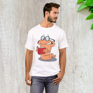T-shirt Ver de terre amateur de lecture lisant un livre