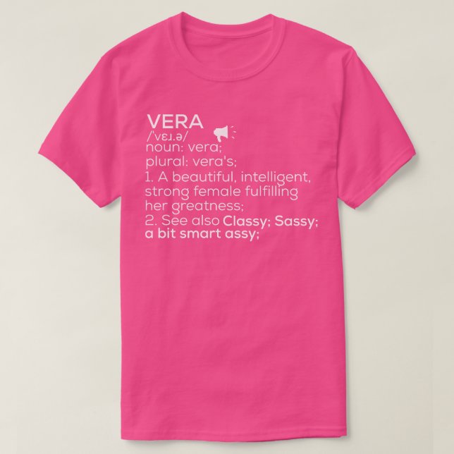 T-shirt Vera Name Vera Definition Vera Femme Name Vera Me (Design devant)