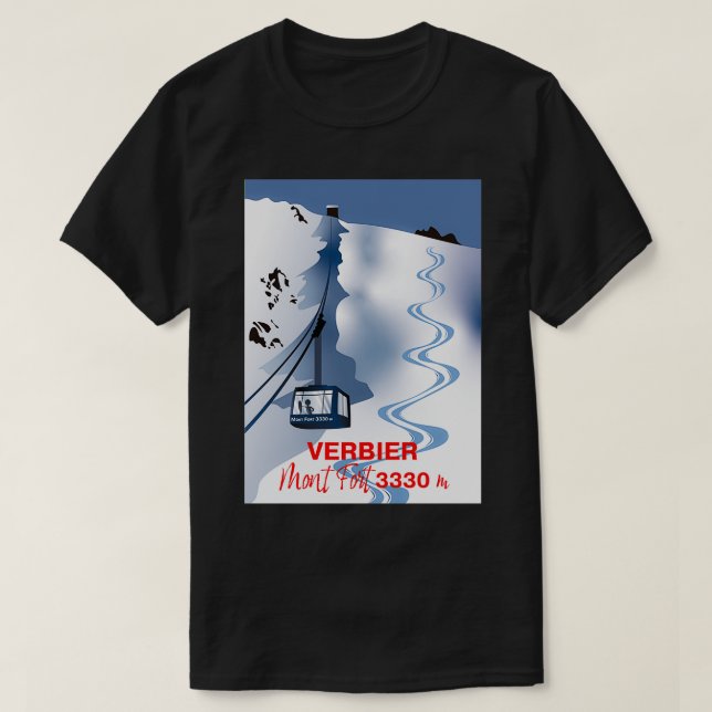 T-shirt Verbier Mont Fort 3330m Suisse (Design devant)