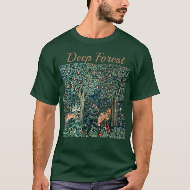 T-shirt VERDURE, Hares d'ANIMAUX FORESTIERS, Renard, Flora (Devant)