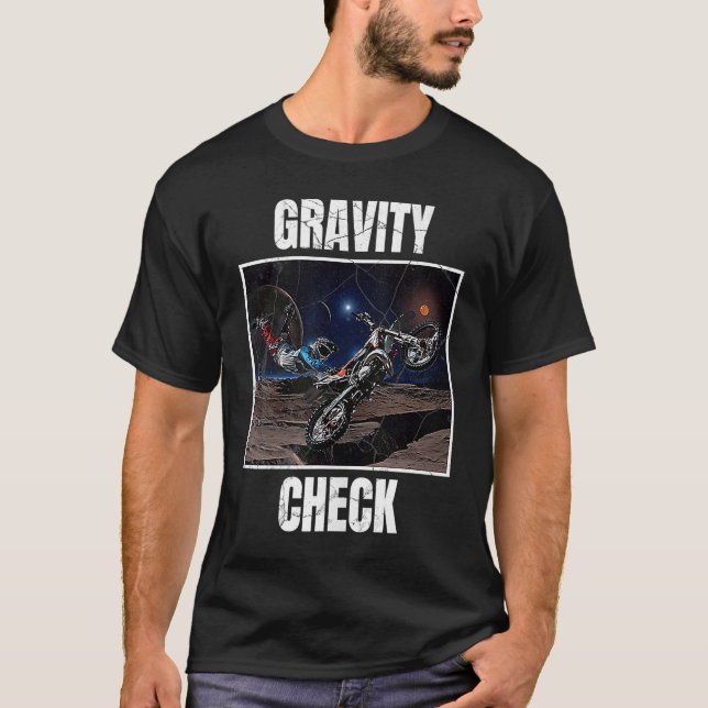 T-shirt Vérification de la gravité Vélo de fond Motocross  (Devant)