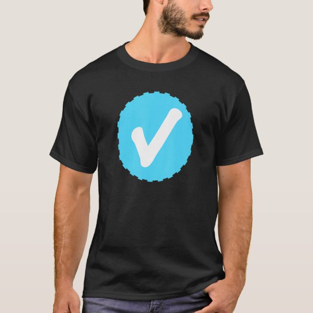 T-shirt Verified Checkmark Blue Circle With Check (Devant)