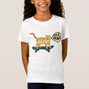 T-Shirt Vérifiez le chat tigré faisant de la planche à