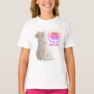 T-shirt Vérifiez MEO Chat Blanc avec Casque – Personnalisé