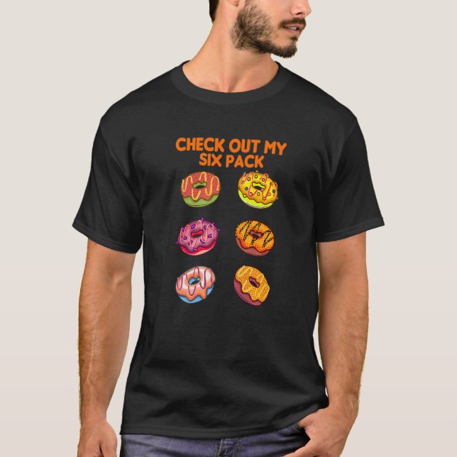T-shirt Vérifiez Mon Gâteau Donut Six Pack (Devant)