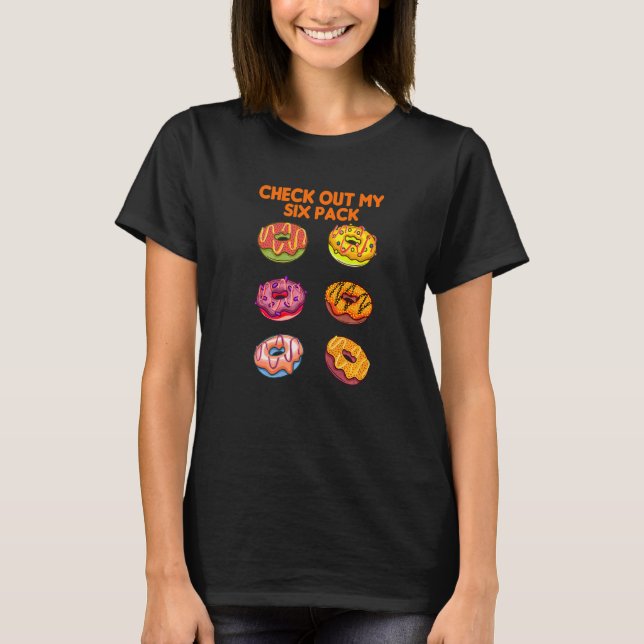 T-shirt Vérifiez Mon Gâteau Donut Six Pack (Devant)