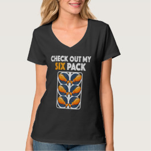T-shirt Vérifiez Mon Poulet Frit Pané Six Pack Poulet Fri