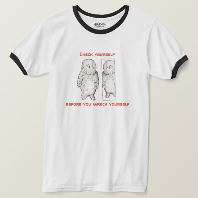 T-shirt Vérifiez-vous chemise (Design devant)
